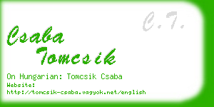 csaba tomcsik business card